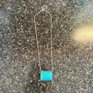 Faux Turquoise Bar Necklace